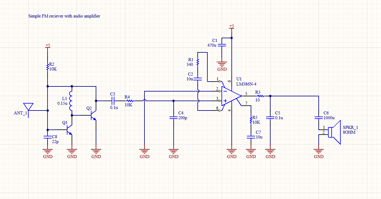 Circuit schematic Schematic of the radio receiver circuit.